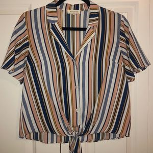 Monteau Front Tie Blouse